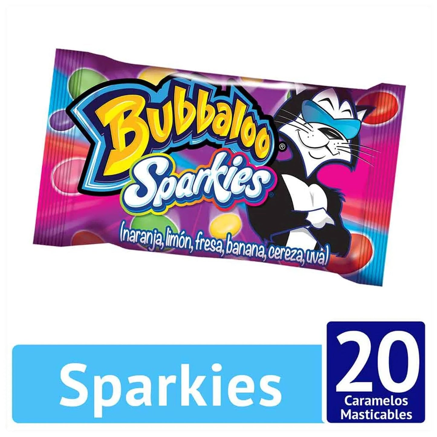 Bubbaloo Sparkies Chewy Candies 500 g (17.64 oz) • Box of 20 – Assorted Fruit Flavors - JETa Imports®