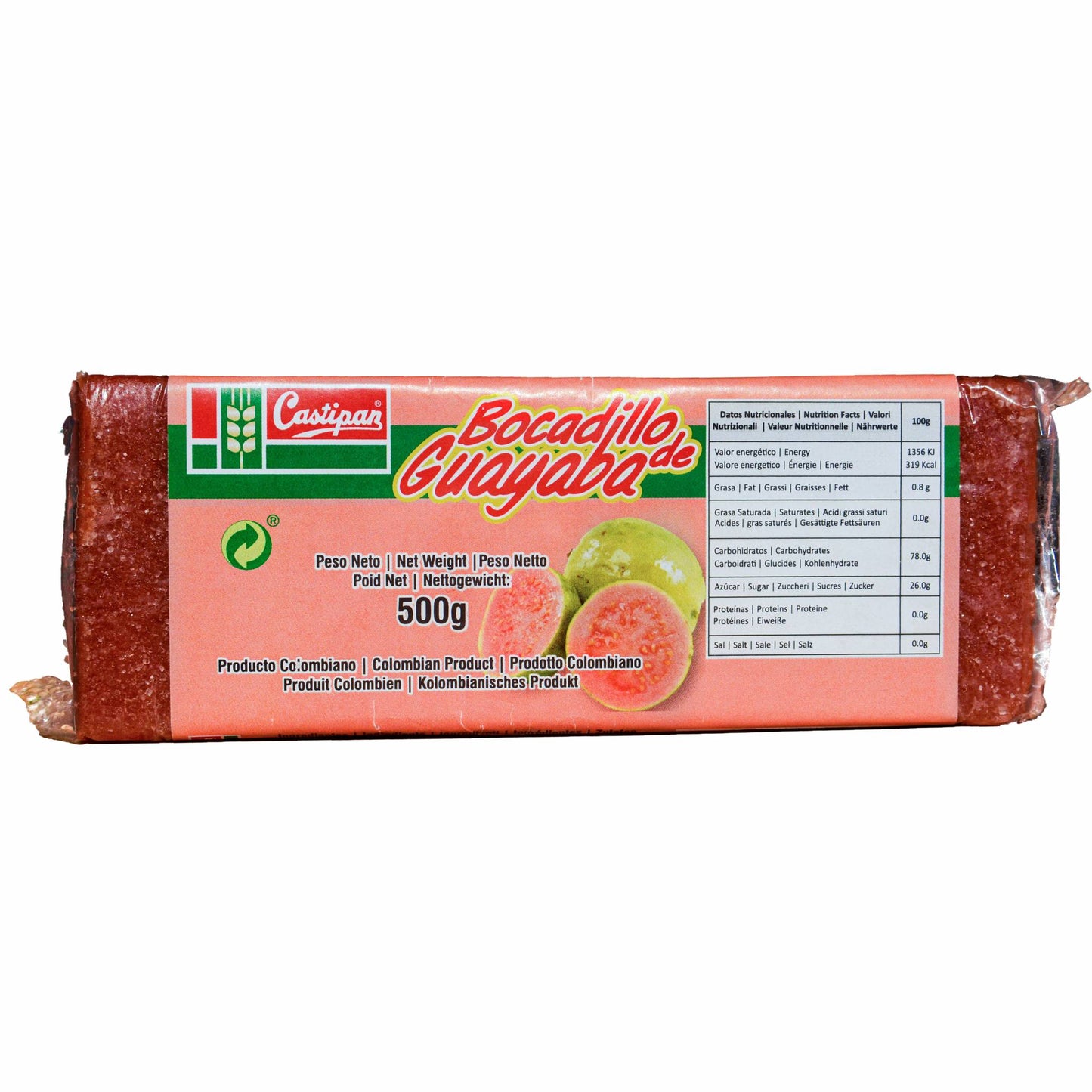 Castipan Lonja Guava Paste – 500g – Traditional Colombian Bocadillo de Guayaba – Imported from Colombia - JETa Imports®