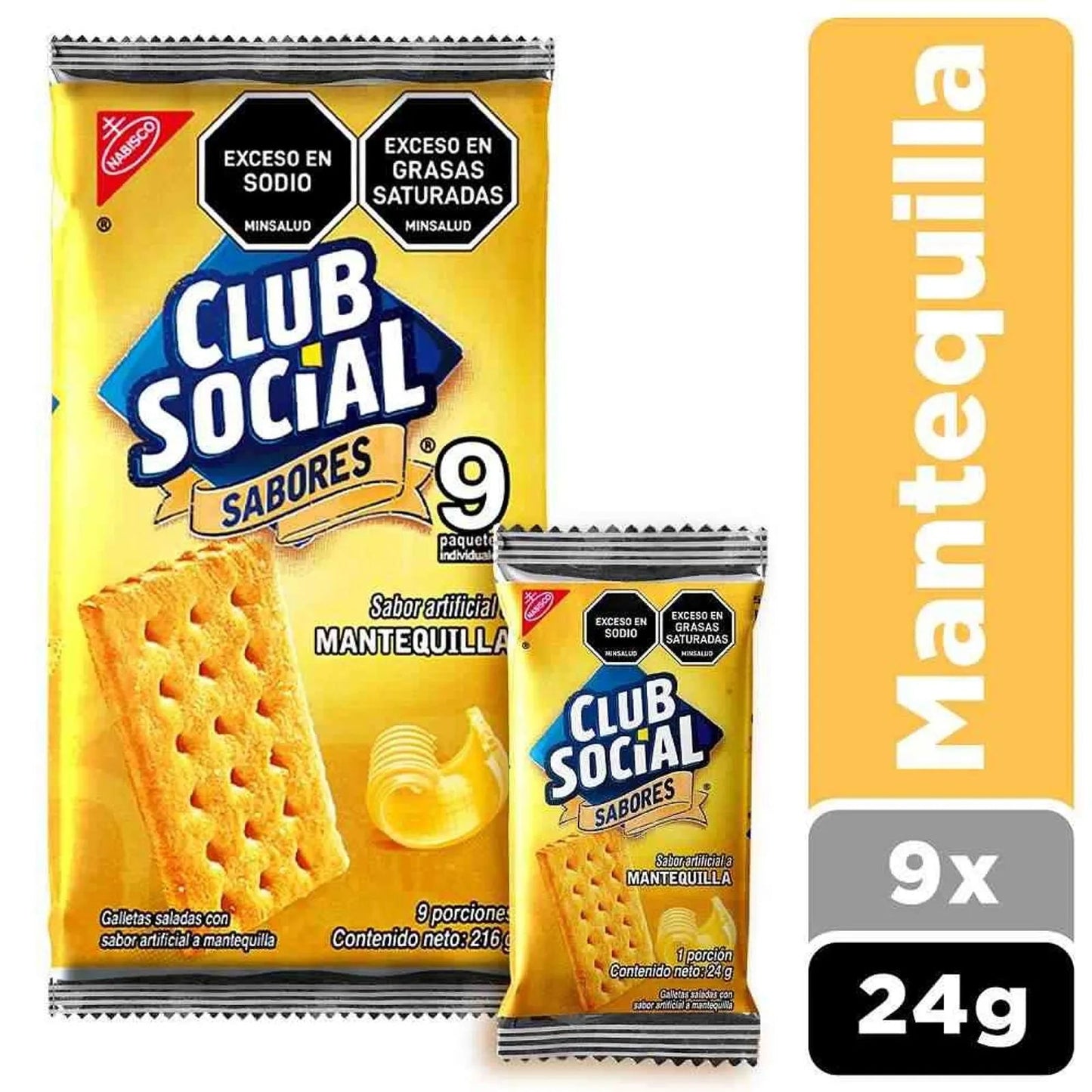 Club Social Butter Crackers – 9 Pack (24g Each / Total 216g – 7.62 oz) – Classic Savory Snack - JETa Imports®