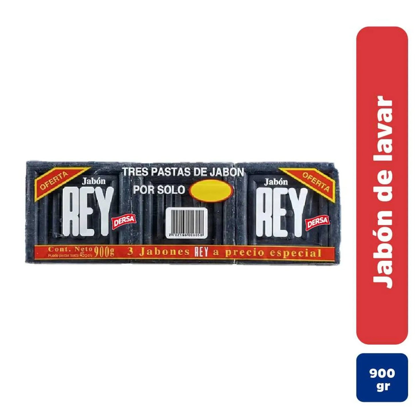 Jabon Rey Bar Soap 3‑Pack 900 g (31.75 oz) | Triple Bar Cleanser for Laundry & Household - JETa Imports®