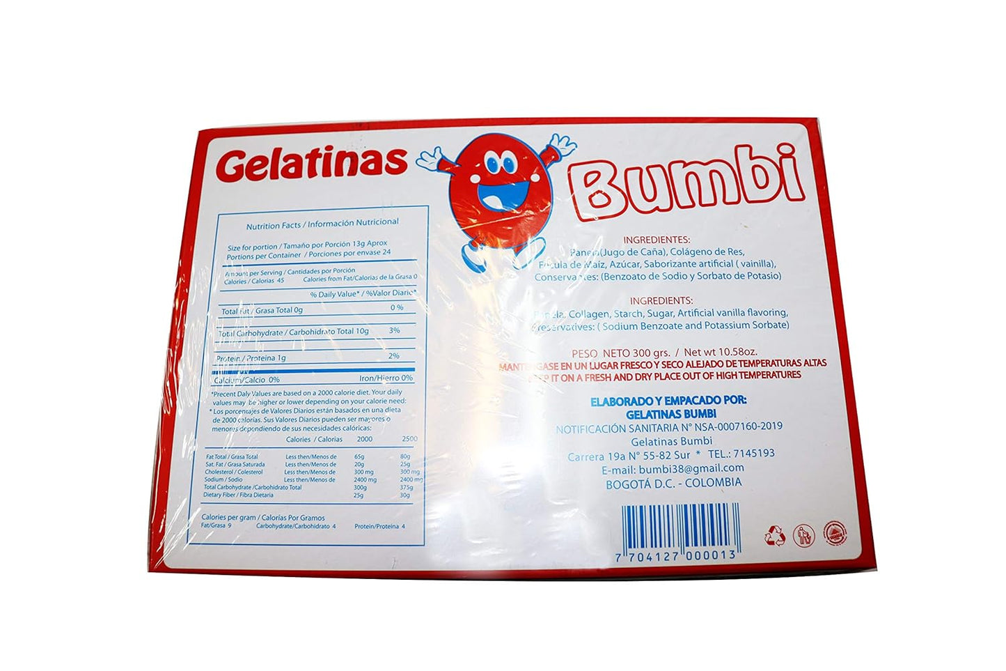 Jalea de Pata Gelatinas Bumbi - 1 Box (16 Units) – Traditional Colombian Beef Gelatin Candy - JETa Imports®