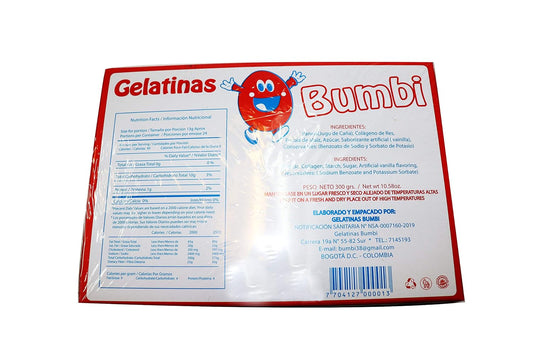 Jalea de Pata Gelatinas Bumbi - 1 Box (16 Units) – Traditional Colombian Beef Gelatin Candy - JETa Imports®