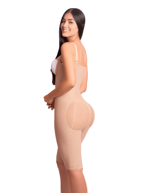 Silueta Angelical Ref 101 – Knee - Length Colombian Shapewear – Powernet Compression Faja with Adjustable Straps – Imported from Colombia - JETa Imports®