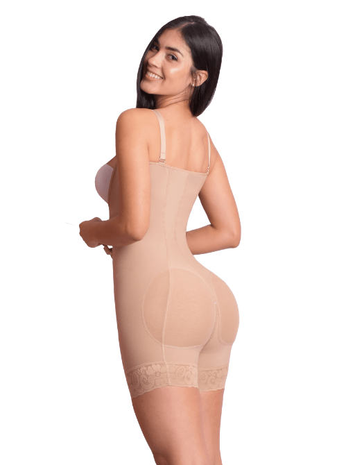 Silueta Angelical Ref 401 – Colombian High - Back Short - Leg Shapewear – Powernet Compression Faja with Adjustable Straps – Imported from Colombia - JETa Imports®