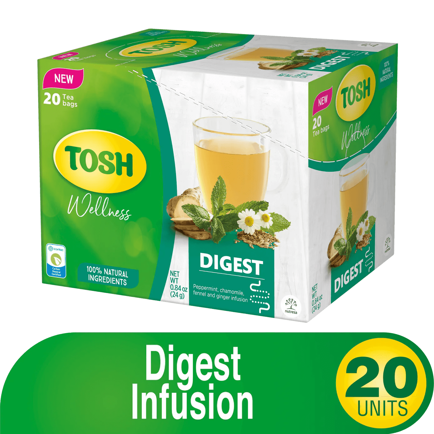 TOSH Digest Infusion - 20 Pack - 0.84 oz - JETa Imports®