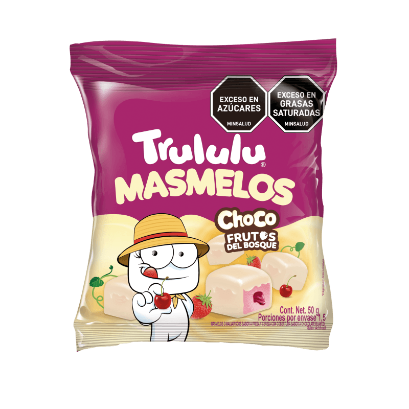 Trululu Masmelos Choco Frutos del Bosque – 50 g (1.76 oz) – Colombian Chocolate - Covered Marshmallows – Imported from Colombia - JETa Imports®