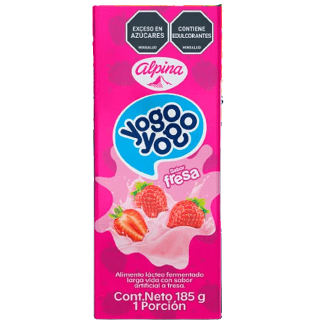 Yogo Yogo Alpina Fresa – 185g (6.5 oz) Box – Strawberry - Flavored Yogurt Drink - JETa Imports®