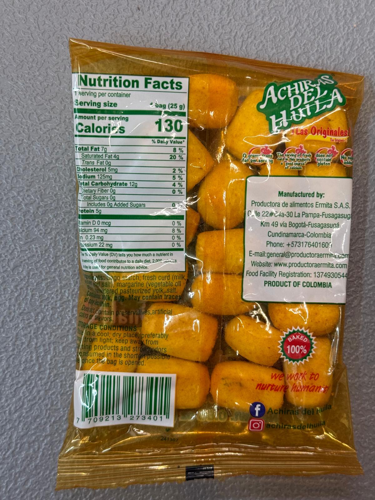 Achiras de Huila Las Originales – 12 Pack – 25g (0.8 oz) Each – Total 300g (10.6 oz) – Traditional Colombian Cheese Biscuits – Imported from Colombia - JETa Imports®