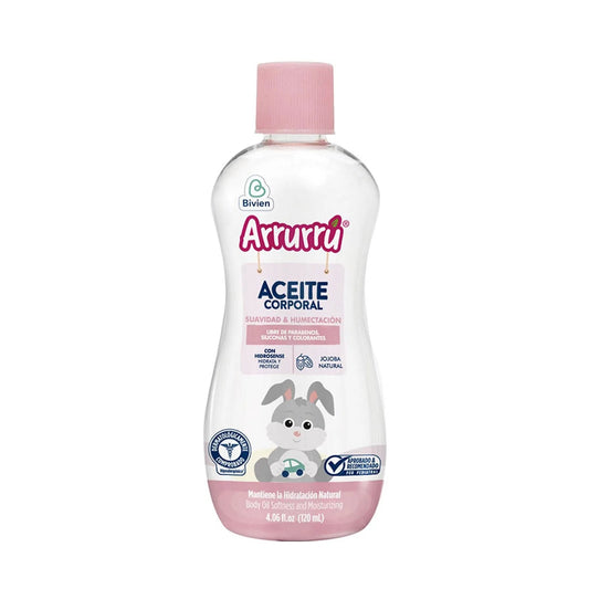Arrurrú Baby Body Oil – Softness & Hydration – 120ml (4.05 fl oz) – Moisturizing Baby Oil with Natural Ingredients – Dermatologically Tested – Imported from Colombia - JETa Imports®