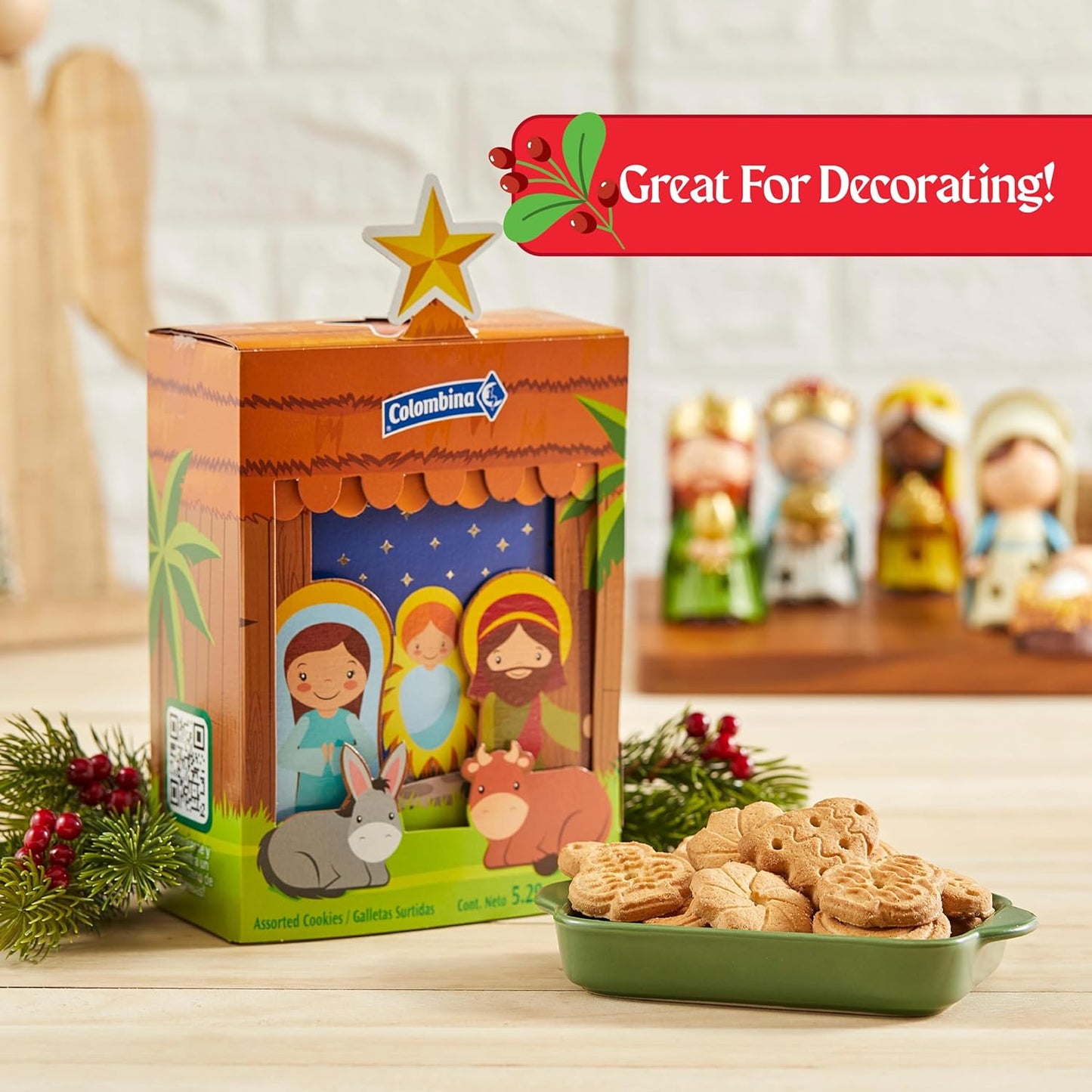 Assorted butter Flavor Cookies in a Nativity Box - 5.29oz Christmas Gift - JETa Imports®