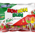 Bon Bon Bum Maracuyá & Sandía con Tajín – 20 Pack (340g / 11.99 oz) – Colombian Lollipops with Bubblegum Center & Spicy Tajín Dip bag - JETa Imports®