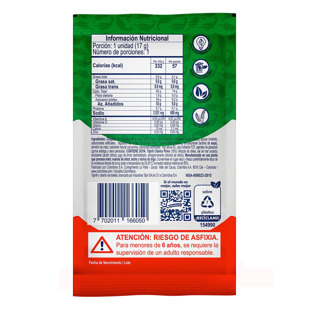 Bon Bon Bum Maracuyá & Sandía con Tajín – 20 Pack (340g / 11.99 oz) – Colombian Lollipops with Bubblegum Center & Spicy Tajín Dip bag - JETa Imports®