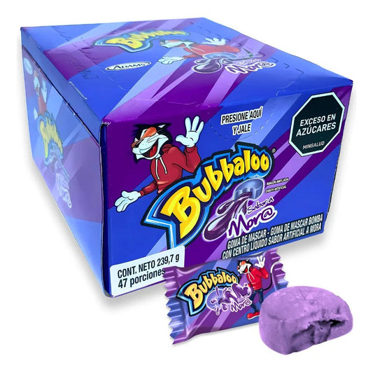 Bubbaloo Mora Bubble Gum – 47 Count Pack – Juicy Grape - Flavored Gum with Liquid Center – Imported from Colombia - JETa Imports®