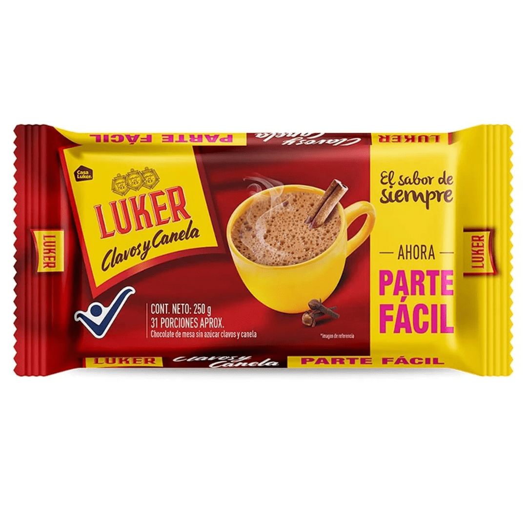 Chocolate Luker Clavos Canela - Parte Fácil - 250g - Traditional Colombian Hot Chocolate with Clove and Cinnamon - JETa Imports®