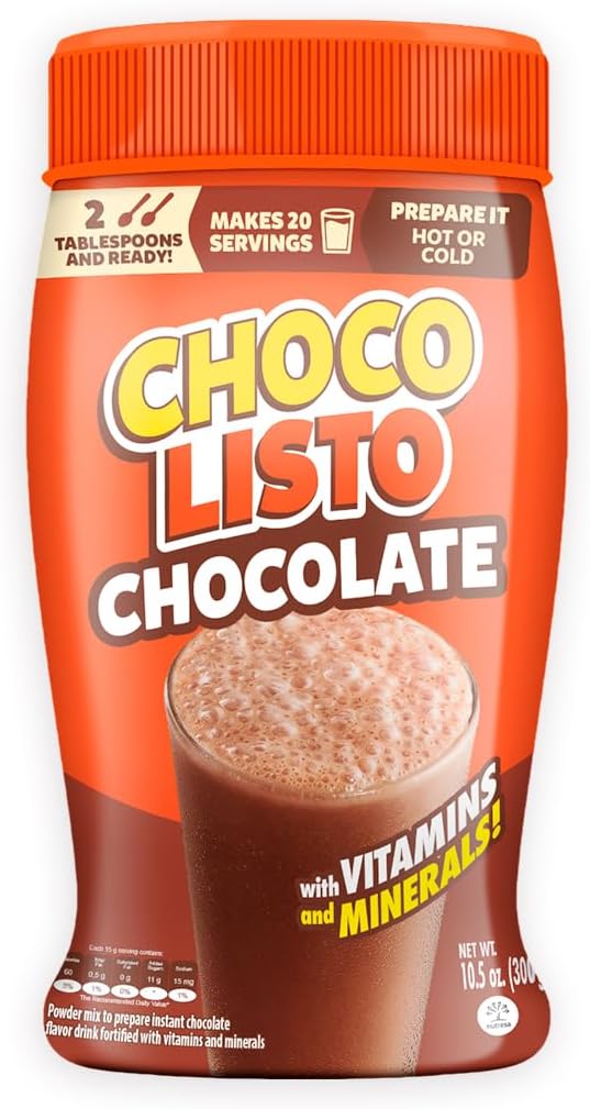 Chocolisto Instant Chocolate Drink – 10.5 oz – Nutritious Beverage with Vitamins and Minerals - JETa Imports®
