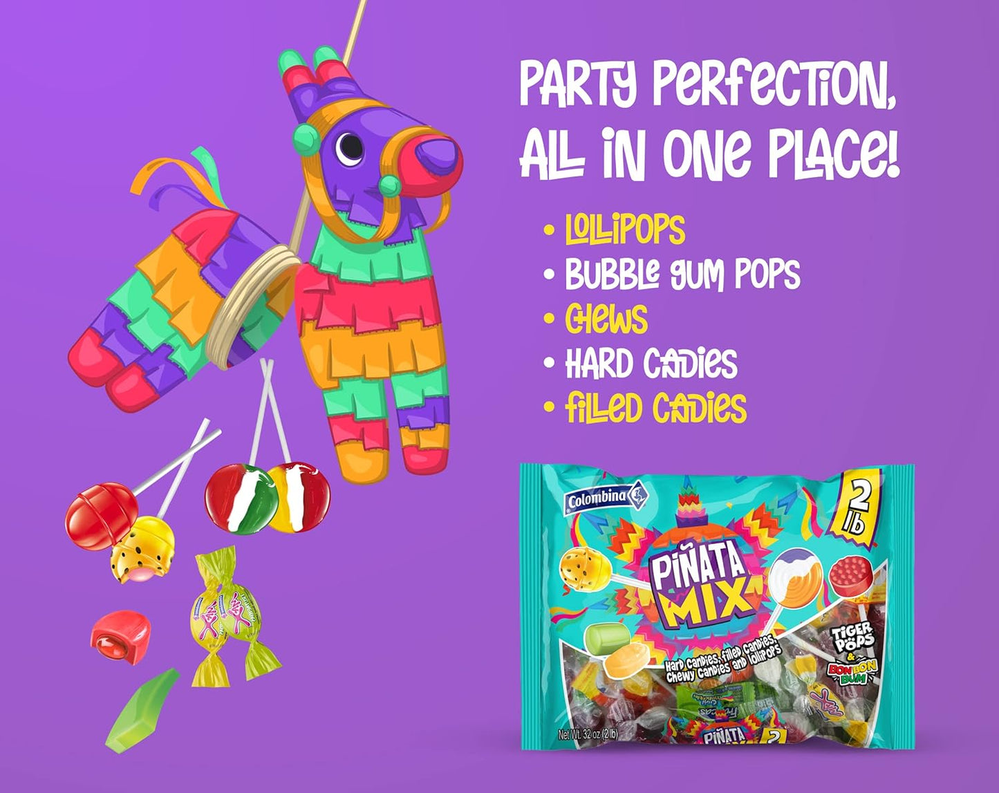 Colombina Piñata Mix Assorted Candy Variety Pack | 2 lbs (907g) - JETa Imports®