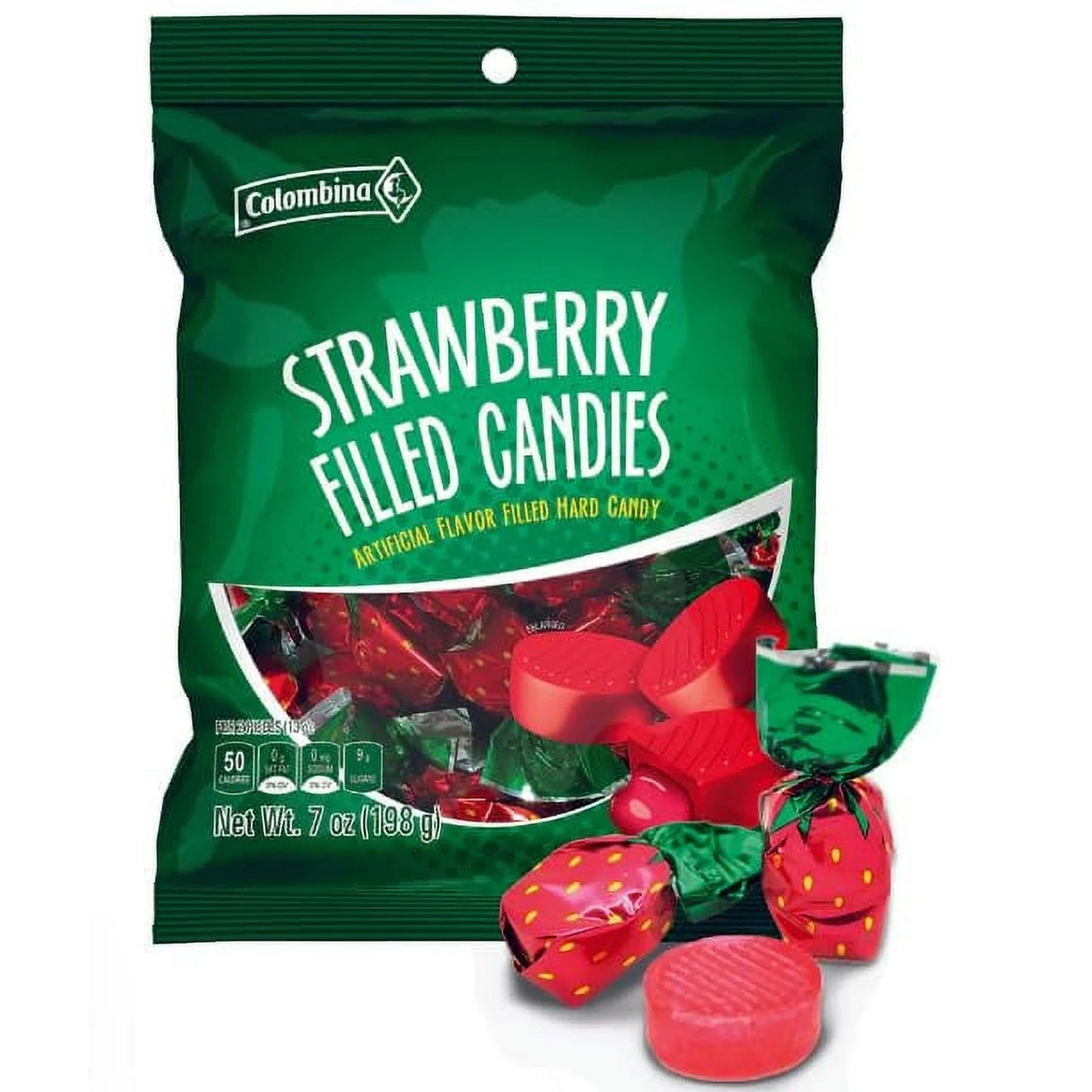 Colombina Strawberry Delights – 7 oz Bag – Individually Wrapped Strawberry - Filled Hard Candies - JETa Imports®
