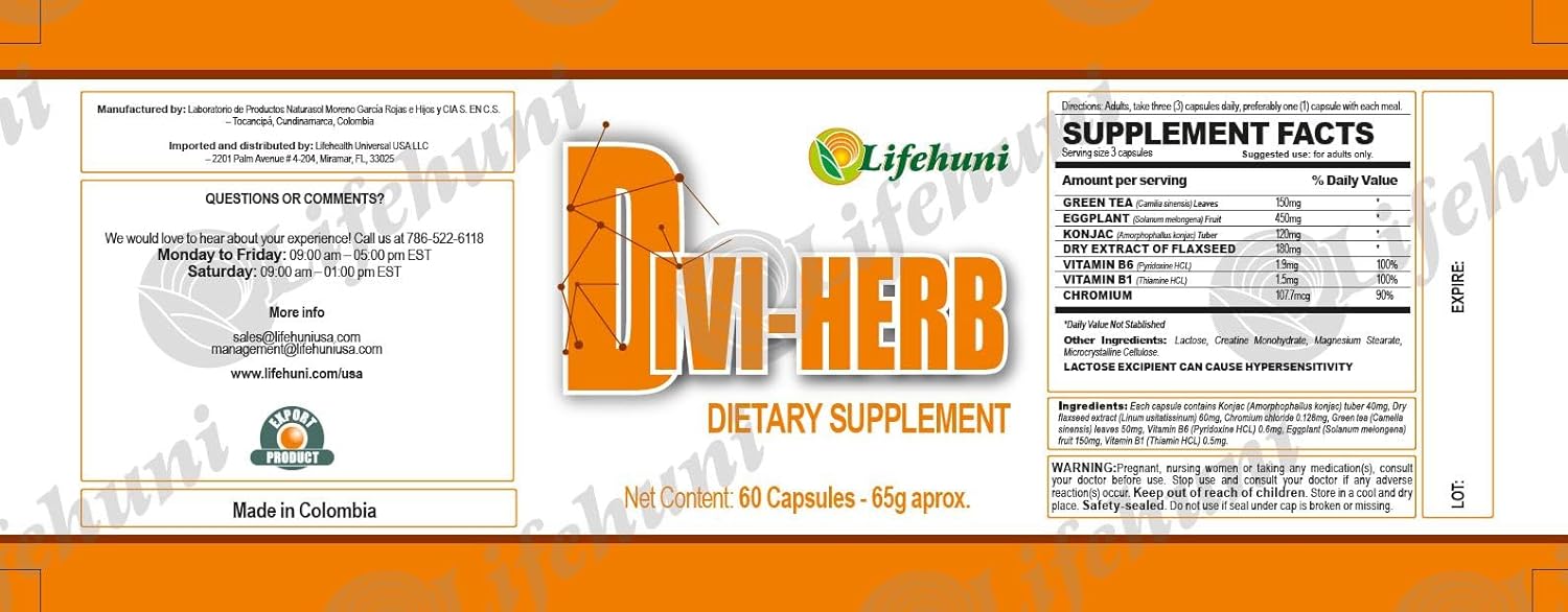 Divi - Her(b) 60 Capsules - Dietary Supplement - JETa Imports®