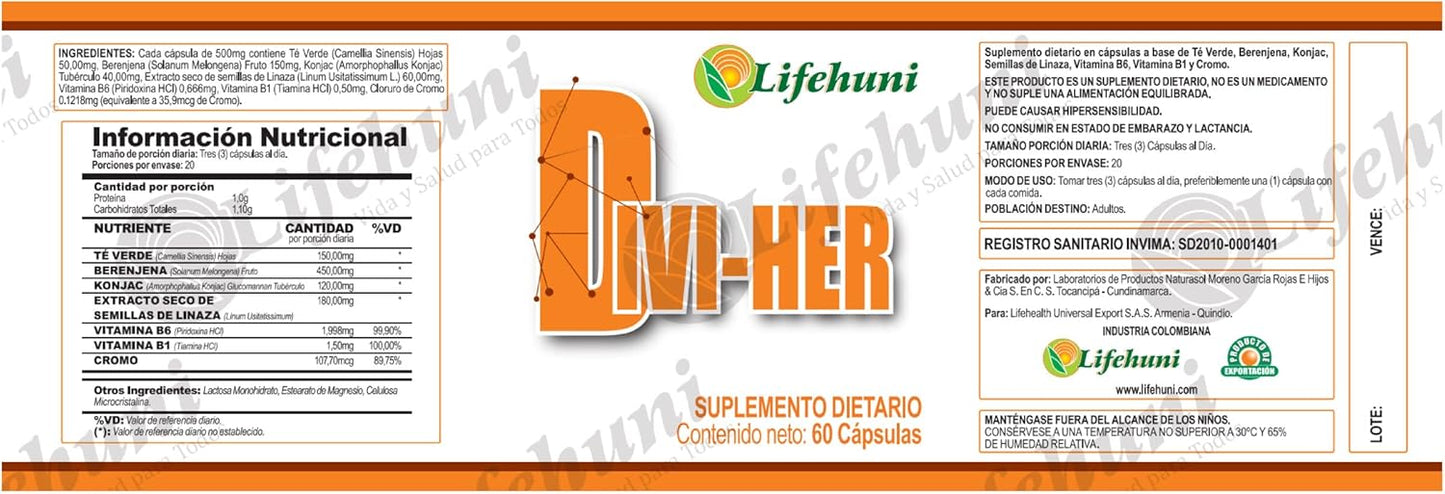 Divi - Her(b) 60 Capsules - Dietary Supplement - JETa Imports®