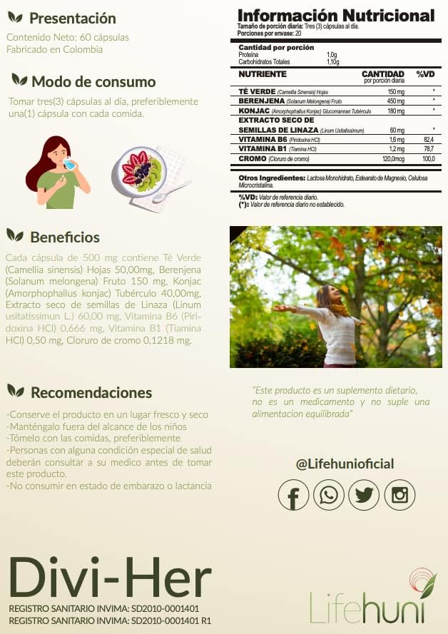 Divi - Her(b) 60 Capsules - Dietary Supplement - JETa Imports®