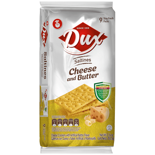 Dux Cheese & Butter Crackers – 9 Count Bag – 198g (7 oz) – Savory Colombian Snack Crackers – Imported from Colombia - JETa Imports®