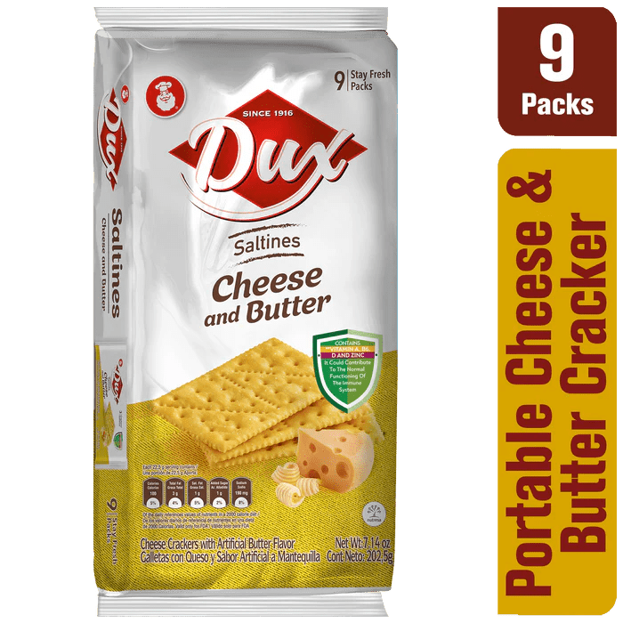 Dux Cheese & Butter Crackers – 9 Count Bag – 198g (7 oz) – Savory Colombian Snack Crackers – Imported from Colombia - JETa Imports®