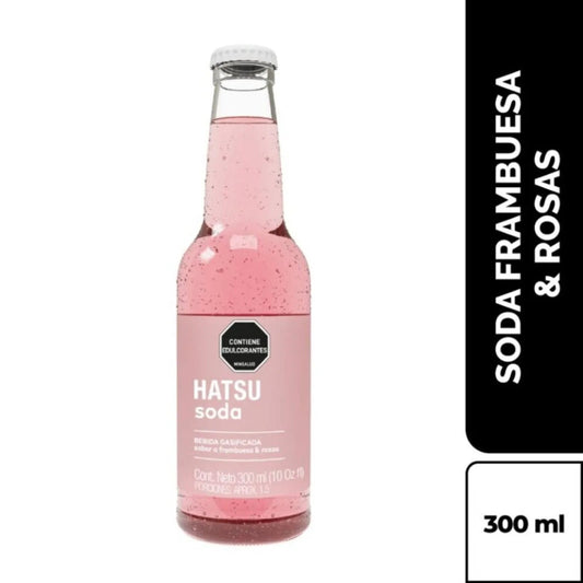 Hatsu Raspberry Rose Sparkling Soda – 300ml (10.14 fl oz) – Elegant Floral Raspberry Drink from Colombia - JETa Imports®