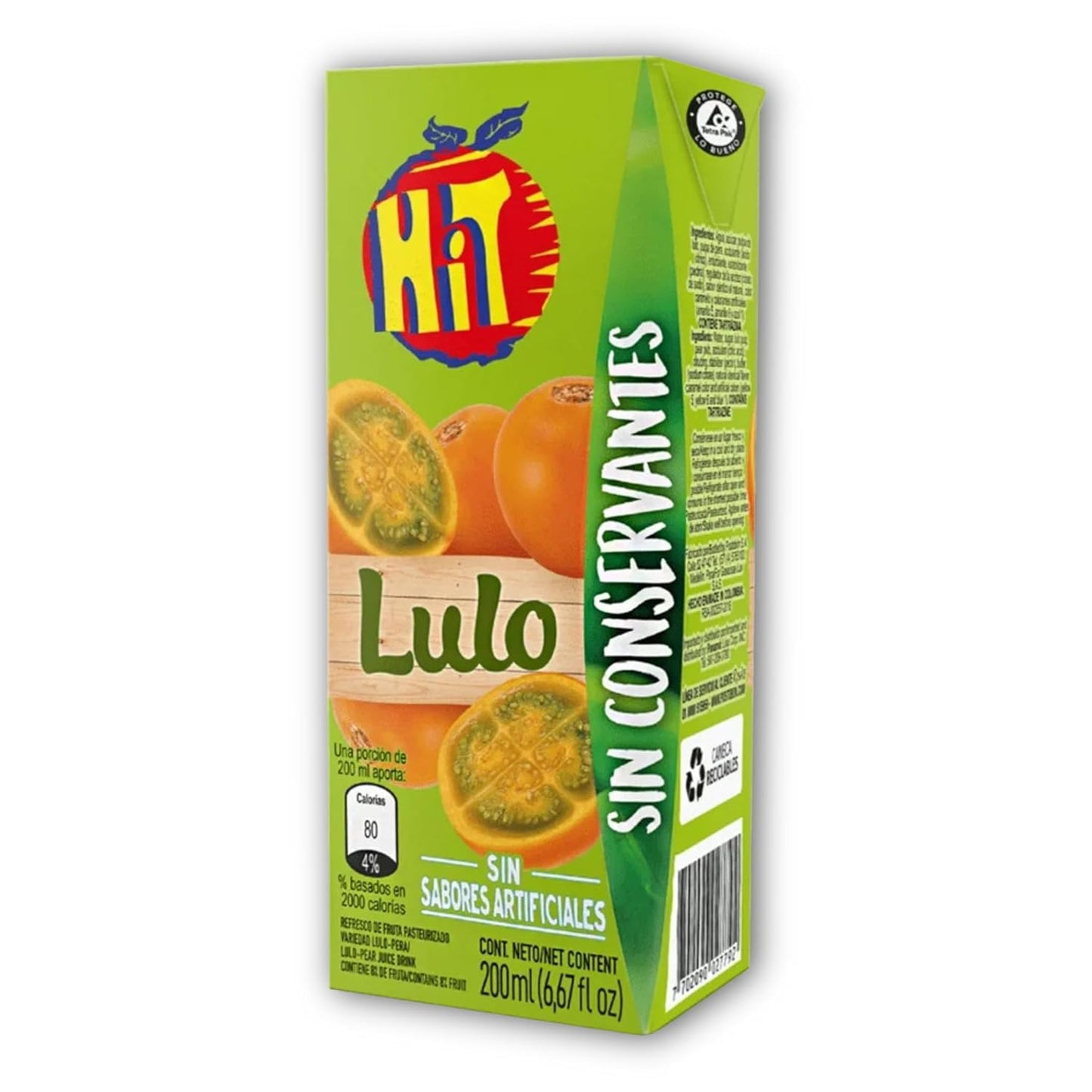 Jugos Hit - Sabor Lulo - 200 ml/7 oz - Pack Por 24 unidades - Bebida de Frutas en Caja - JETa Imports®