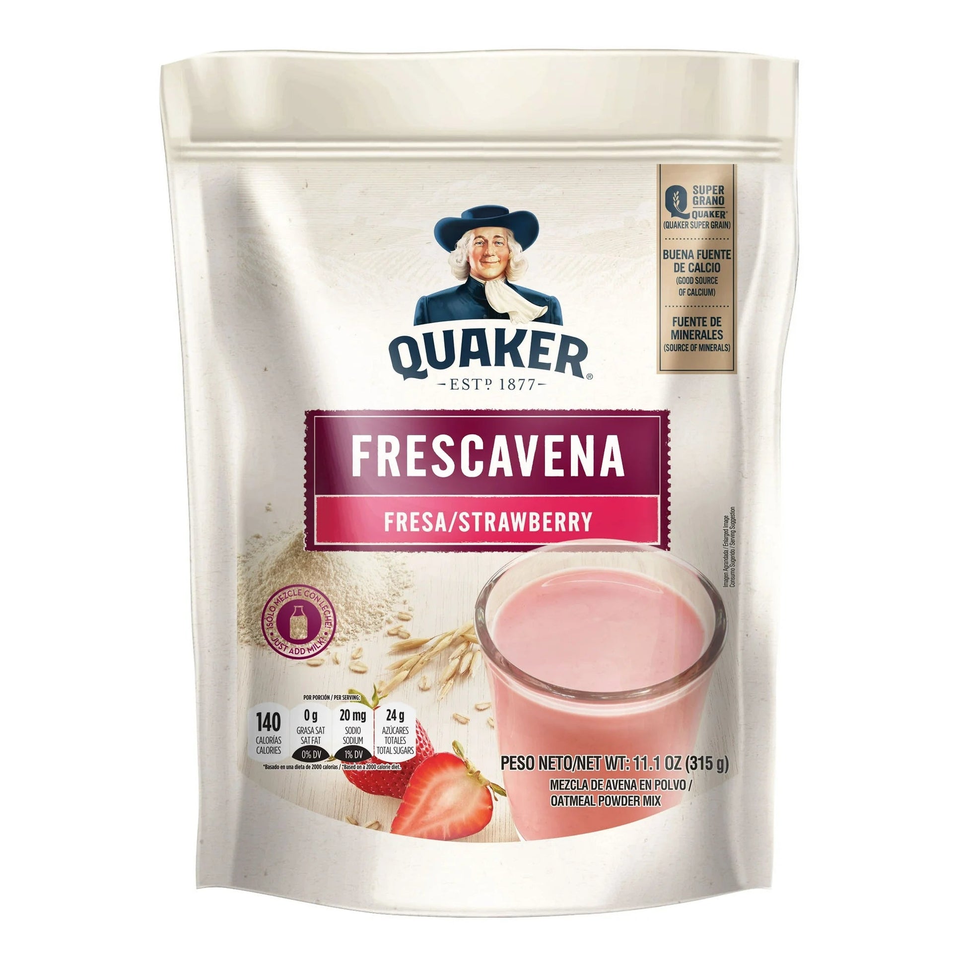 Quaker Frescavena Oat Strawberry Beverage Mix – 315g (11.1 oz) – Instant Oat Drink - JETa Imports®