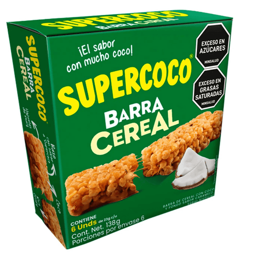 Supercoco Cereal Bar – 6 Pack (23g Each / 138g Total / 4.87 oz) – Coconut and Cereal Snack Bars from Colombia - JETa Imports®