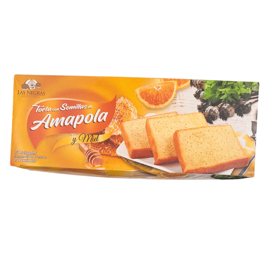 Torta con Semillas de Amapola & Miel Las Negras - 15 Pack Individually Wrapped - 42.32 oz - Poppy Seed and Honey Cake - JETa Imports®