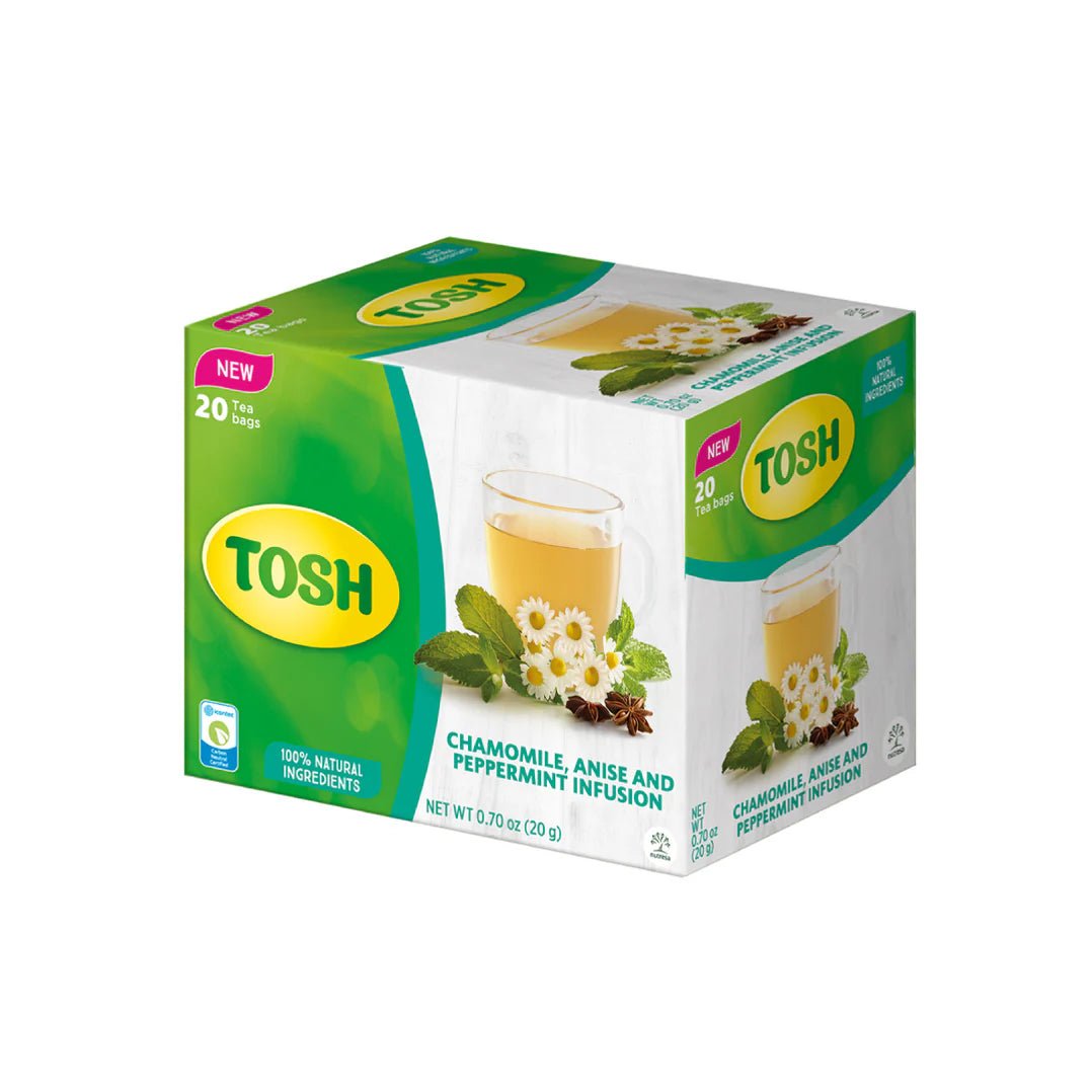 Tosh Chamomile, Anise, and Peppermint Herbal Tea - 20 Tea Bags - 0.7 oz - JETa Imports®