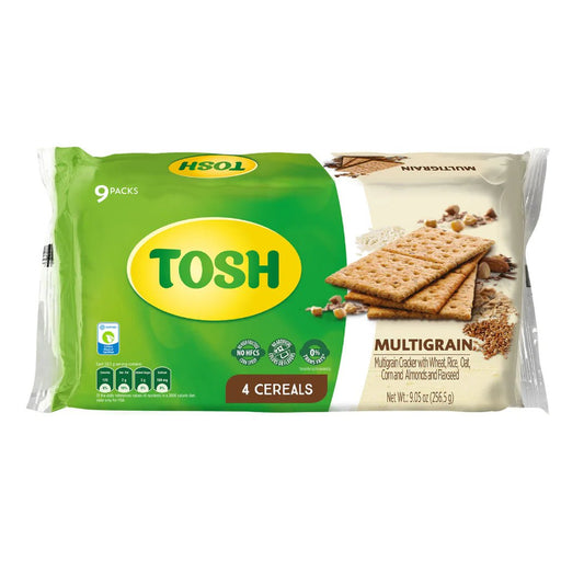 Tosh Multigrain Crackers – 9 Pack (9.05 oz) – Baked, Whole Grain, No Artificial Flavors - JETa Imports®