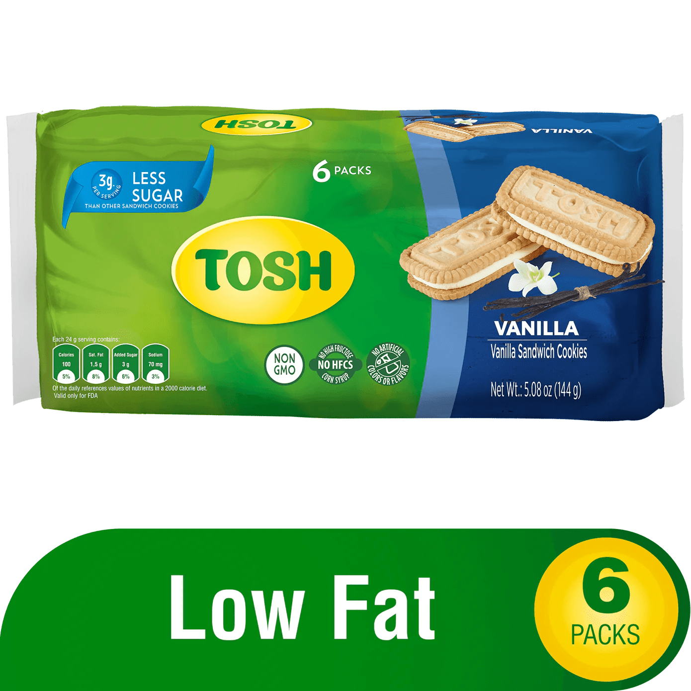 TOSH Sandwich Cookie - 6 Pack - 5.08 oz - Assorted Flavors - JETa Imports®