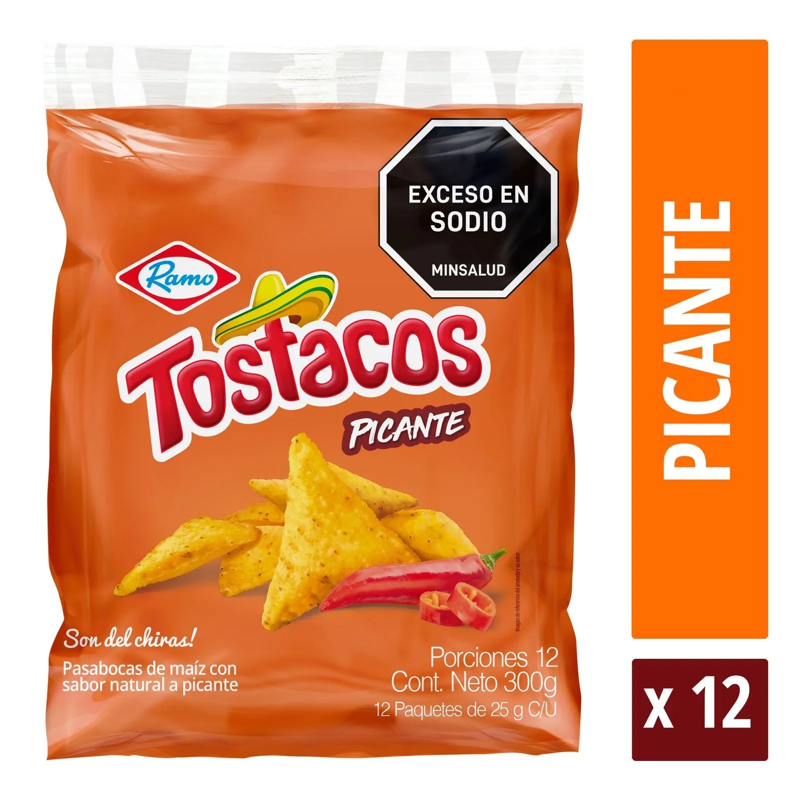 Tostacos Sabor a Picante Ramo - 12 Pack x 25g Each - JETa Imports®