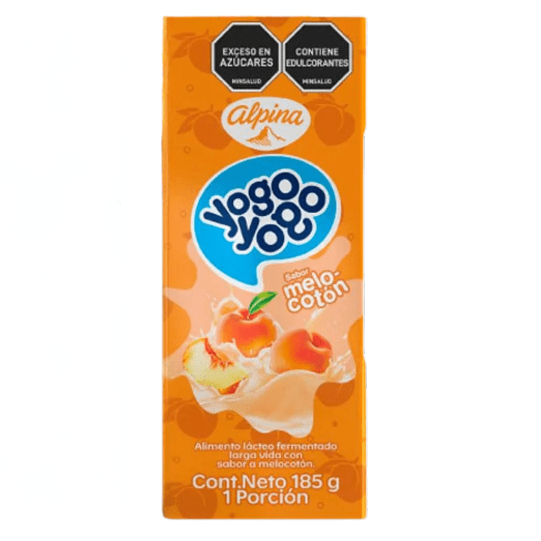 Yogo Yogo Alpina Melocotón – 185g (6.5 oz) Box – Peach - Flavored Yogurt Drink - JETa Imports®